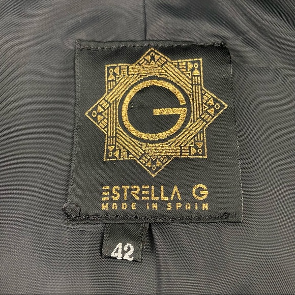 * Estrella G Made in Spain Edgy Leather Jacket Size 42  Grommets - Picture 7 of 16